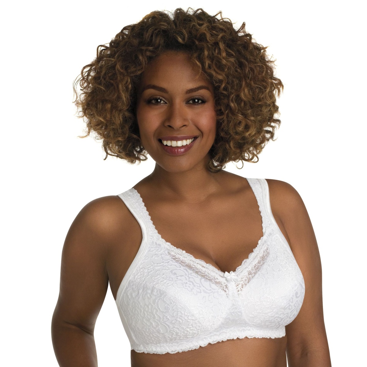 Playtex 18 Hour 4088 Breathable Comfort Lace Wirefree Bra White 44D Women s