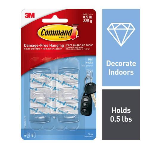 Command 6-Pack Clear Adhesive Hook