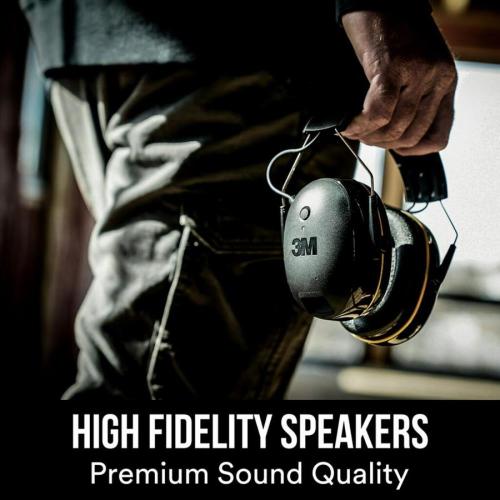 3M WorkTunes Connect Plastic Hearing Protection Earmuffs with Bluetooth Compatibility