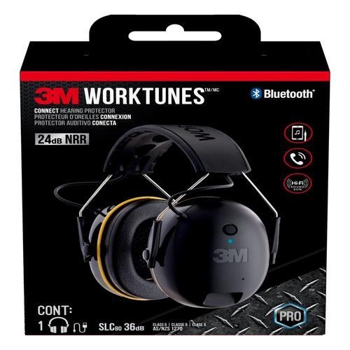 3M WorkTunes Connect Plastic Hearing Protection Earmuffs with Bluetooth Compatibility