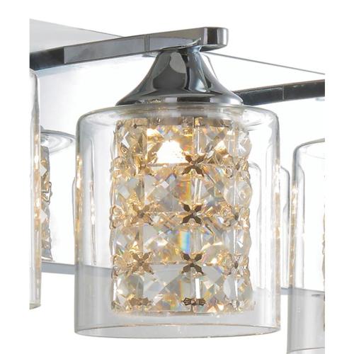 allen   roth Quinn 4-Light Chrome Modern/Contemporary Vanity Light (missing 1 clear glass and Crystal Shades)