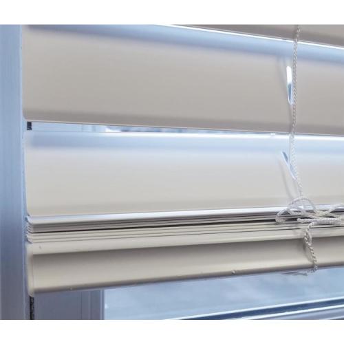 Project Source 2-in Slat Width 34-in x 64-in Cordless White Vinyl Room Darkening Plantation Blinds