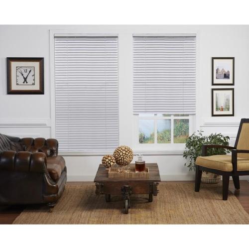 Project Source 2-in Slat Width 34-in x 64-in Cordless White Vinyl Room Darkening Plantation Blinds