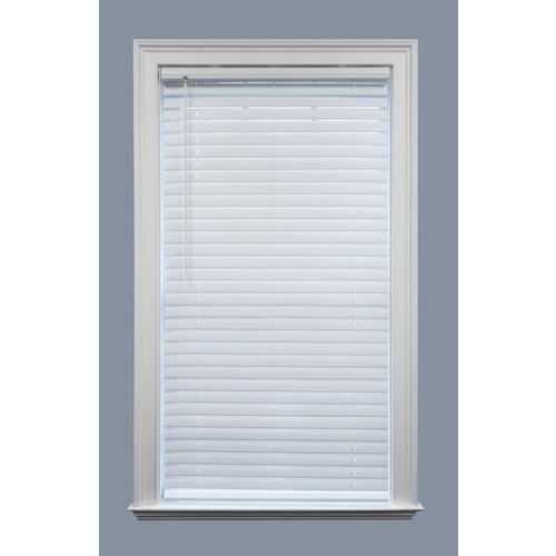 Project Source 2-in Slat Width 34-in x 64-in Cordless White Vinyl Room Darkening Plantation Blinds