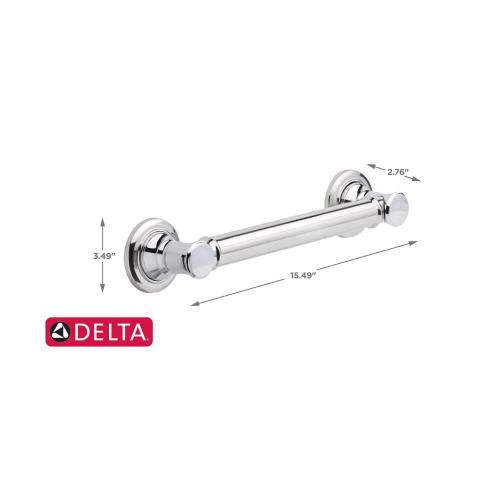 Delta Traditional 12-in Polished Chrome Wall Mount (ADA Compliant) Grab Bar (500-lb Weight Capacity)