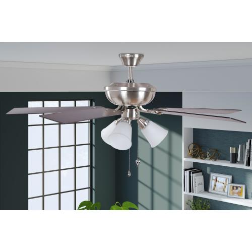 Harbor Breeze Sailor Bay 52-in Brushed Nickel LED Indoor Ceiling Fan with Light (5-Blade)