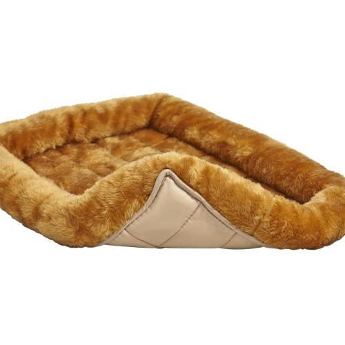 Size 24 INCHS Color Cinnamon Mid-West Metal Products Cinnamon Faux Fur Rectangular 24-in x 18-in Dog/Cat Bed (For Small)