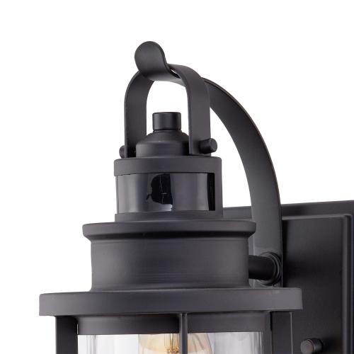 allen   roth Berlin 1-Light 12.6-in Black Motion Sensor Outdoor Wall Light