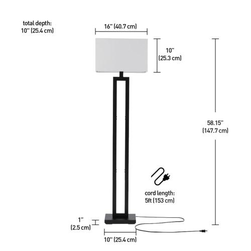 Globe Electric D'Alessio 58-in Matte Black Floor Lamp
