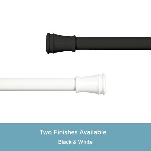 Kenney Kenney Rogers 5/8 Twist & Fit No Tools Tension Window Curtain Rod, 48-84, Black