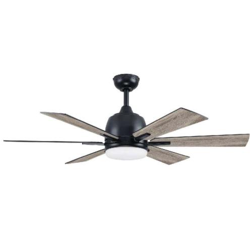 Harbor Breeze Bradbury 48-in Matte Black Indoor Ceiling Fan (broken glass) (no test)