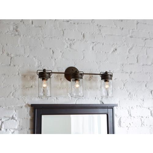 allen   roth Vallymede 3-Light Bronze Farmhouse Vanity Light