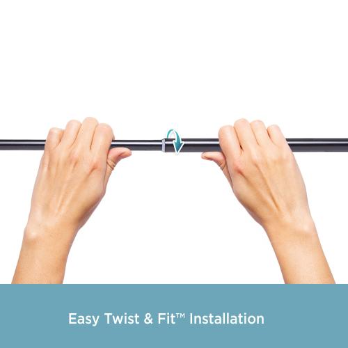 Kenney Kenney Rogers 5/8 Twist & Fit No Tools Tension Window Curtain Rod, 48-84, Black