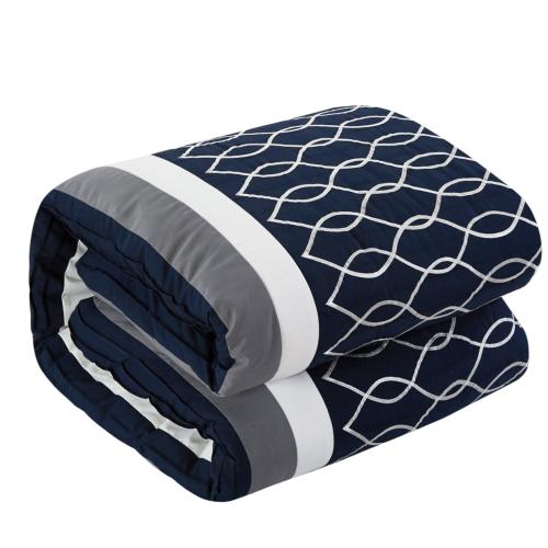 24-Piece Navy King Chic Home Design Dinah Comforter Set