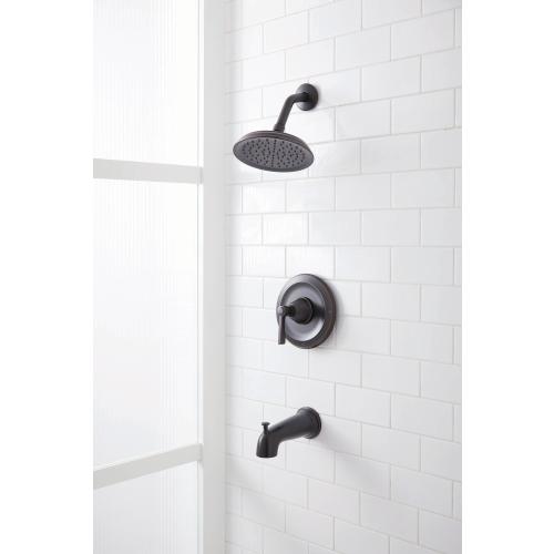 allen   roth Townley Oil Rubbed Bronze 1-Handle Bathtub and Shower Faucet with Valve (missing pieces)