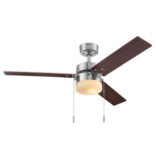 Harbor Breeze Vue 44-in Brushed Nickel LED Indoor Ceiling Fan (3-Blade) - missing parts, broken glass