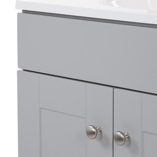 Project Source 36-in Gray Single Sink Bathroom Vanity with White Cultured Marble Top - without sink, see the pictures