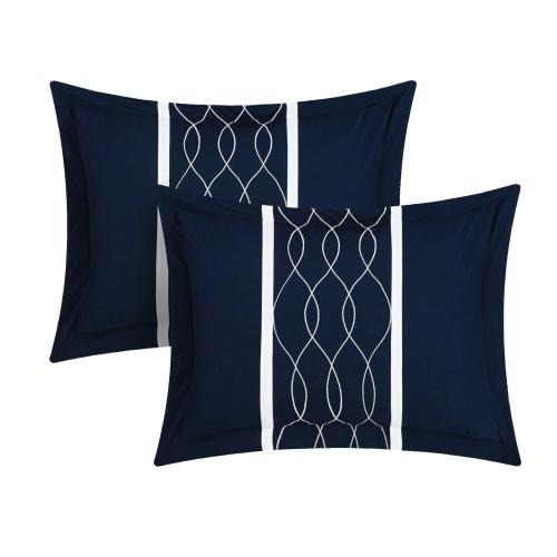 24-Piece Navy King Chic Home Design Dinah Comforter Set