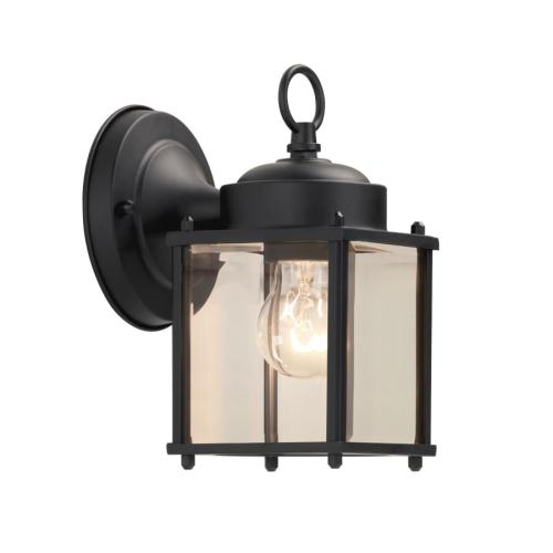 Portfolio 8.25-in H Black Medium Base (E-26) Outdoor Wall Light
