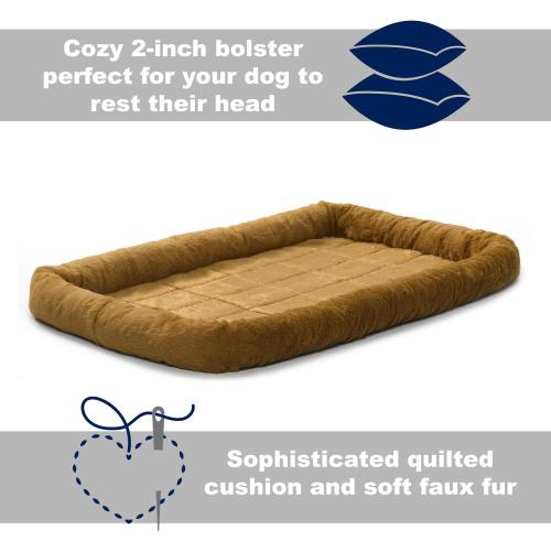 Size 24 INCHS Color Cinnamon Mid-West Metal Products Cinnamon Faux Fur Rectangular 24-in x 18-in Dog/Cat Bed (For Small)