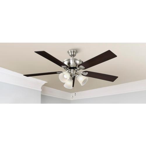 Harbor Breeze Sailor Bay 52-in Brushed Nickel LED Indoor Ceiling Fan with Light (5-Blade)