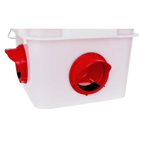 RentACoop, 10 Lb. Chick2Chicken 4-Port Poultry Feeder,Includes Anti-Roost Cone, Slider Port Cover, and Lid - Suitable for up to 20 Chicks & 12 Adult Chickens, Model# PL-2GAL-FEED