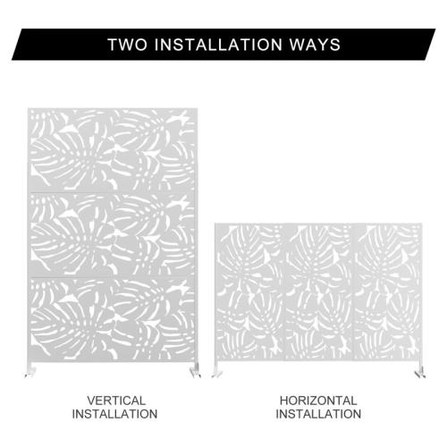 6 ft. H x 4 ft. W Metal Privacy Screen - Finish: White ( little dent see the picture )