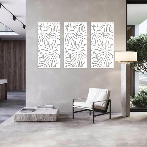 6 ft. H x 4 ft. W Metal Privacy Screen - Finish: White ( little dent see the picture )