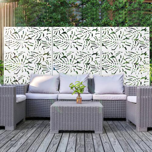 6 ft. H x 4 ft. W Metal Privacy Screen - Finish: White ( little dent see the picture )