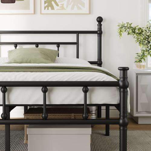 Wavely Metal Platform Bed with Headboard and Underbed Storage (NO TEST)