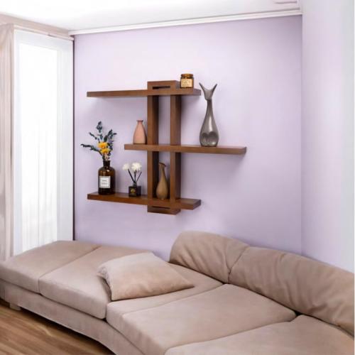 Variable Floating Shelves Wood Set Of 3, Cube Wall Mounted Shelves 28.35 Max, Wall Shelves For Living Room Bathroom Bedroom Farmhouse - Light Walnut Color - 28.35 X 23 X 4.3 Max
