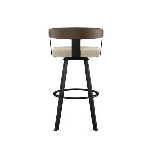 Drees Swivel Upholstered Counter & Bar Stool with Wood Backrest - Upholstery: Cream Bouclé Polyester ( broken the wood see the pictures)