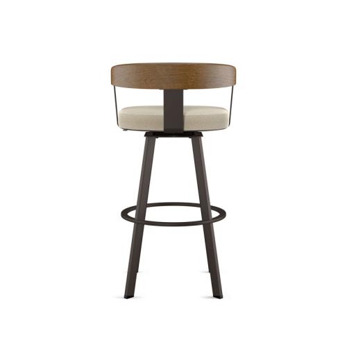 Drees Swivel Upholstered Counter & Bar Stool with Wood Backrest - Upholstery: Cream Bouclé Polyester ( broken the wood see the pictures)