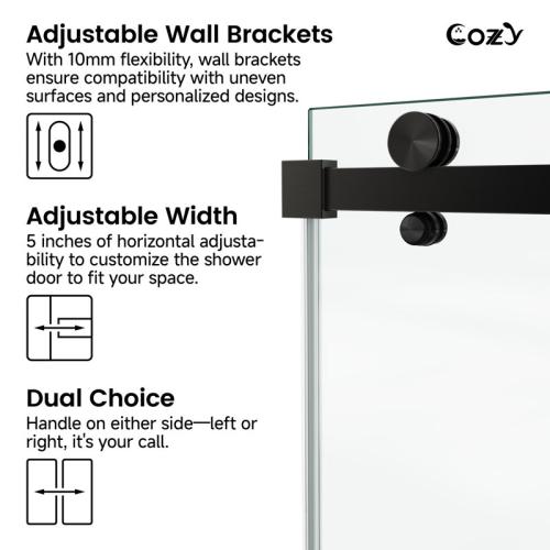 Glass shower door hardware TP-11 series bag  C of ABC Finish: Matte Black