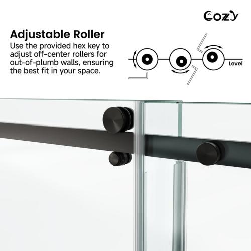 Glass shower door hardware TP-11 series bag  C of ABC Finish: Matte Black