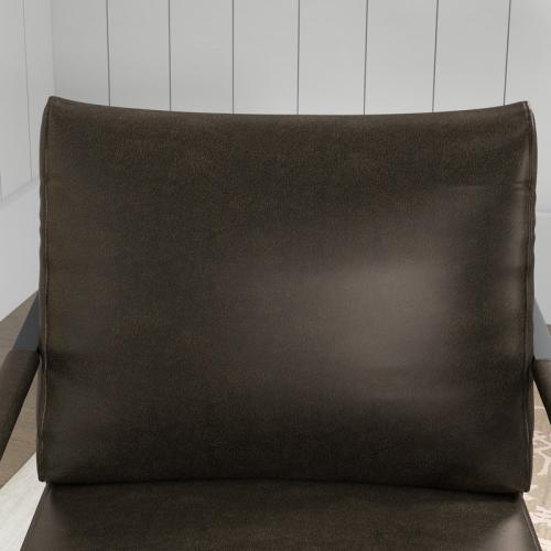 Achilina 24.6'' Wide Vintage Soft Vegan Leather Arm Accent Chair with Removable Backrest - Upholstery Color: Dark Gray