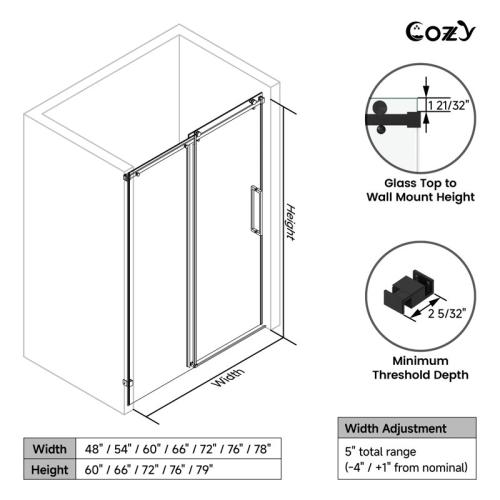 Glass shower door hardware TP-11 series bag  C of ABC Finish: Matte Black