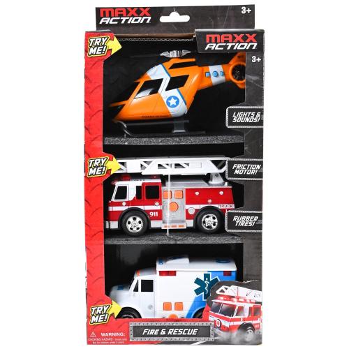 Sunny Days Maxx Action Mini Rescue Vehicles Multicolored