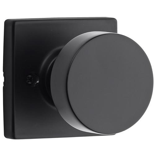 Black Kwikset Signature Series Pismo Knob x Square Rose Iron Black Dummy Knob Right or Left Handed