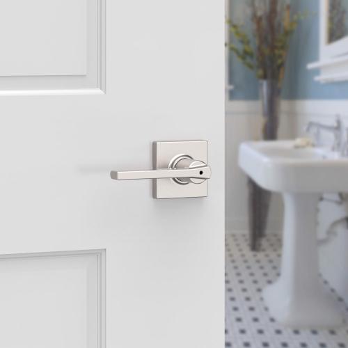 Kwikset Casey Square Satin Nickel Privacy Lever Right or Left Handed