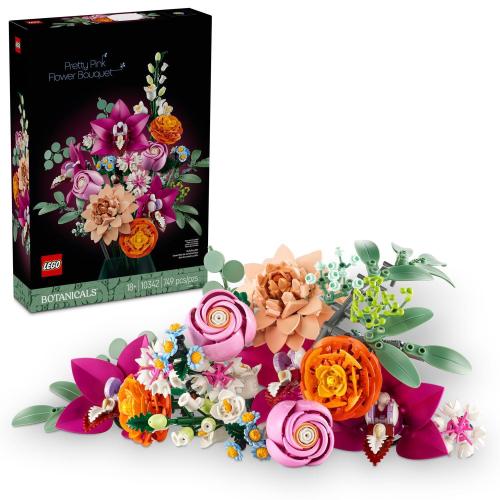 LEGO Botanicals Pretty Pink Flower Bouquet Building Kit Multi