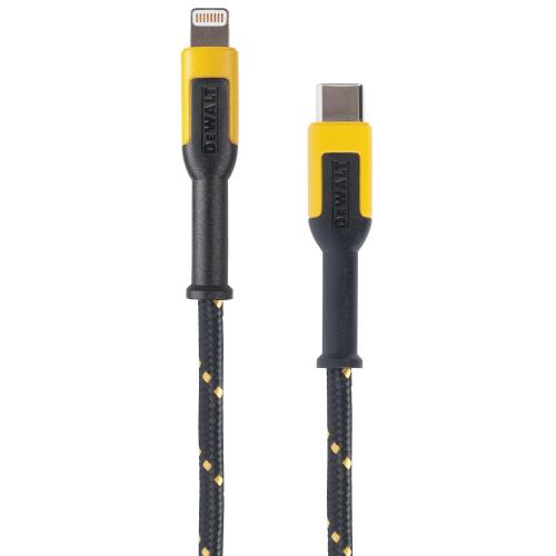 DeWalt Lightning to USB-C Cable 4 ft. Black/Yellow