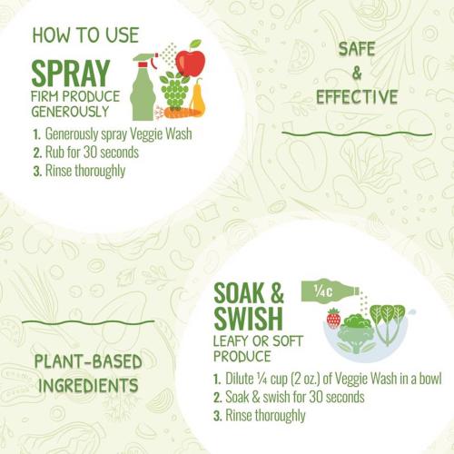 3pk Veggie Wash Fruit and Vegetable Wash 16 oz Liquid