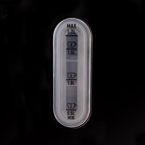 Haden Black/Silver Retro Stainless Steel 1.7 L Electric Tea Kettle