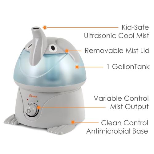 Crane Elephant Ultrasonic 1 gal 500 sq ft Ultrasonic Humidifier