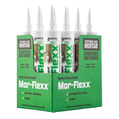 Sashco Mor-Flexx White Elastomeric Acrylic Latex Mortar and Stucco Repair Caulk 10.5 oz