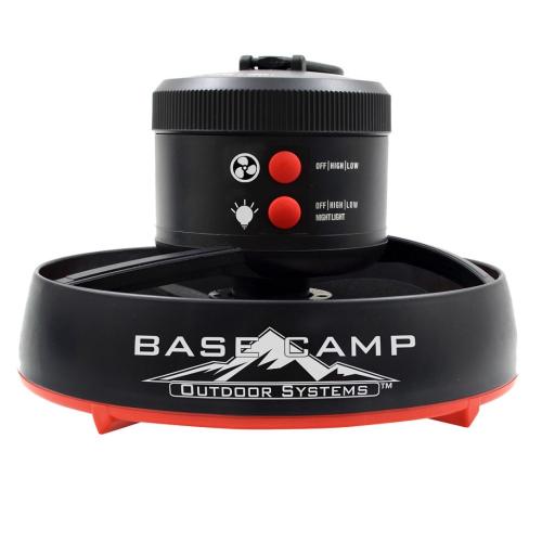 Black and Red Mr. Heater BaseCamp Black/Red Tent Fan with Light 8.75 in. W X 6.25 in. L 1 pk
