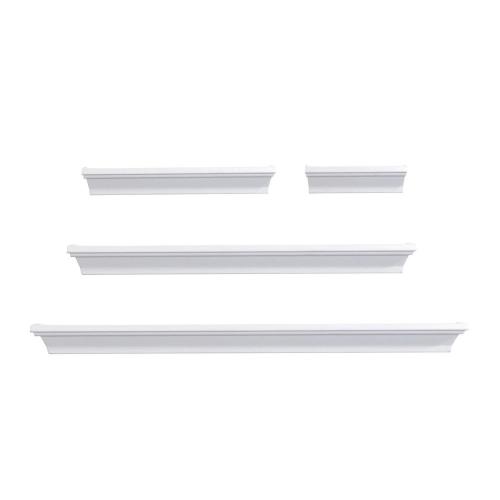 Melannco 5.12 in. H X 24.61 in. W X 4.33 in. L White Wood Ledge Shelf Set