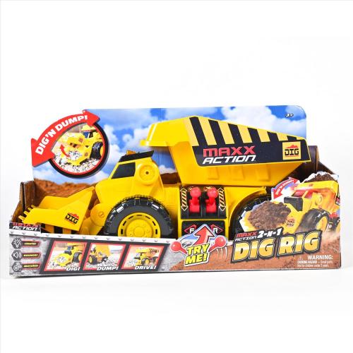 Sunny Days Maxx Action Dig Rig Motorized Truck Yellow 1 pc ( Missing Parts - see pictures )