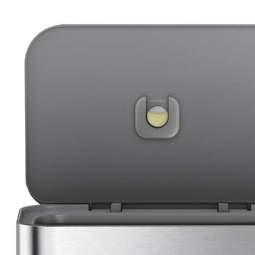 Simplehuman 45 L Metallic Silver Plastic/Stainless Steel Rectangular Trash Can